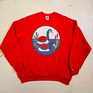 Vintage Red Duck Patch Dickies Sweatshirt Large
